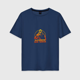 Женская футболка хлопок Oversize с принтом Rainbow Six: Siege: Mute в Тюмени, 100% хлопок | свободный крой, круглый ворот, спущенный рукав, длина до линии бедер
 | mute | rainbow six siege | военный | мьют | оперативник | рейнбоу сикс сейдж | солдат