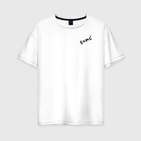 Женская футболка хлопок Oversize с принтом Dr Stone E=mc2 в Тюмени, 100% хлопок | свободный крой, круглый ворот, спущенный рукав, длина до линии бедер
 | dr | emc | stoun | доктор | масса | скорость | стоун | формула | энергия