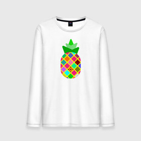 Мужской лонгслив хлопок с принтом Pineapple в Тюмени, 100% хлопок |  | pineapple | tropical fruit | ананас | тропический фрукт