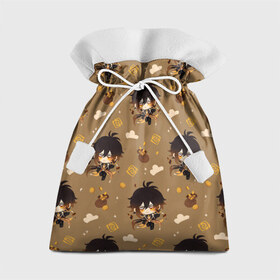 Подарочный 3D мешок с принтом Чиби Чжун Ли в Тюмени, 100% полиэстер | Размер: 29*39 см | аниме | аниме парень | арт | рисунок | чжун ли | чиби | чибик | чибики
