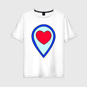 Женская футболка хлопок Oversize с принтом Его метка любви в Тюмени, 100% хлопок | свободный крой, круглый ворот, спущенный рукав, длина до линии бедер
 | 14 февраля | 8 марта | влюбленные | девушке | парные | праздник | сердце