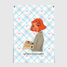Постер с принтом Queens Gambit Ход Королевы в Тюмени, 100% бумага
 | бумага, плотность 150 мг. Матовая, но за счет высокого коэффициента гладкости имеет небольшой блеск и дает на свету блики, но в отличии от глянцевой бумаги не покрыта лаком | 