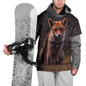 Накидка на куртку 3D с принтом Хищная лисица в Тюмени, 100% полиэстер |  | fox | foxy | животное | звери | лиса | лисенок | лисичка | милая | рыжая | фокс
