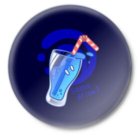 Значок с принтом Slime drink в Тюмени,  металл | круглая форма, металлическая застежка в виде булавки | drink | genshin | genshin impact | slime | геншин | геншин импакт | гидро | коктейл | слайм