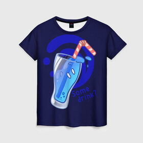 Женская футболка 3D с принтом Slime drink в Тюмени, 100% полиэфир ( синтетическое хлопкоподобное полотно) | прямой крой, круглый вырез горловины, длина до линии бедер | drink | genshin | genshin impact | slime | геншин | геншин импакт | гидро | коктейл | слайм