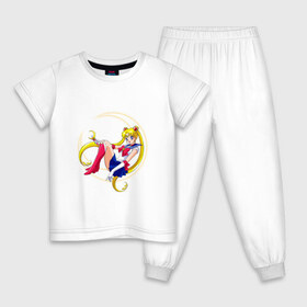 Детская пижама хлопок с принтом Sailor Moon в Тюмени, 100% хлопок |  брюки и футболка прямого кроя, без карманов, на брюках мягкая резинка на поясе и по низу штанин
 | anime | manga | sailor moon | аниме | манга | сейлор мун | сейлормун