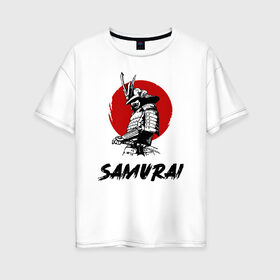 Женская футболка хлопок Oversize с принтом SAMURAI в Тюмени, 100% хлопок | свободный крой, круглый ворот, спущенный рукав, длина до линии бедер
 | 