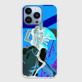 Чехол для iPhone 13 Pro с принтом Человек Бензопила на голубом фоне в Тюмени,  |  | anime | chainsaw man | denji | makima | manga | power | аниме | бим | денджи | дьявол бесконечности | кишибэ | летучая мышь | манга | пауэр | хаякава аки | химено | человек бензопила