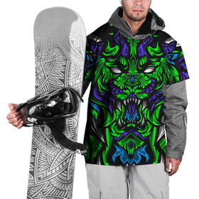 Накидка на куртку 3D с принтом Хищный тигр киборг в Тюмени, 100% полиэстер |  | 