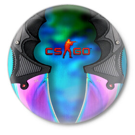 Значок с принтом CS GO blue gem в Тюмени,  металл | круглая форма, металлическая застежка в виде булавки | counter strike | cs go | контра