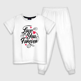 Детская пижама хлопок с принтом Love You Forever в Тюмени, 100% хлопок |  брюки и футболка прямого кроя, без карманов, на брюках мягкая резинка на поясе и по низу штанин
 | Тематика изображения на принте: 