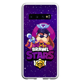 Чехол для Samsung Galaxy S10 с принтом Brawl Stars - Генерал Гавс в Тюмени, Силикон | Область печати: задняя сторона чехла, без боковых панелей | Тематика изображения на принте: 2020 | 2021 | brawl | colonel | dog | leon | ruffus | space | stars | бравл | браво | гавс | генерал | корабль | космический | космос | леон | лион | новые | новый | персонаж | персонажи | пес | планеты | собака | страс