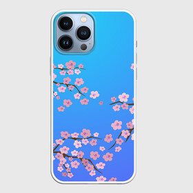 Чехол для iPhone 13 Pro Max с принтом Цветы сакуры в Тюмени,  |  | Тематика изображения на принте: 8 марта | вишня | дерево | минимализм | нежность | растение | сакура | флора | цветение | цветок | цветы | япония