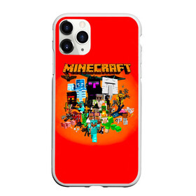 Чехол для iPhone 11 Pro Max матовый с принтом Minecraft персонажи в Тюмени, Силикон |  | Тематика изображения на принте: 