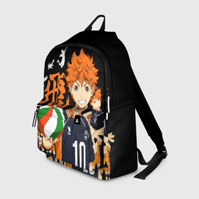 Рюкзак 3D с принтом ВОЛЕЙБОЛ!! / HAIKYUU!! в Тюмени, 100% полиэстер | лямки с регулируемой длиной, сверху петелька, чтобы рюкзак можно было повесить на вешалку. Основное отделение закрывается на молнию, как и внешний карман. Внутри два дополнительных кармана, один из которых закрывается на молнию. По бокам два дополнительных кармашка | Тематика изображения на принте: anime | haikyu | haikyuu | karasuno | аниме | волейбол | ворон | карасуно | манга | мяч | сёё хината