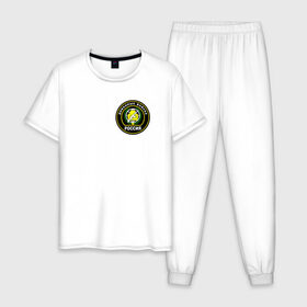 Мужская пижама хлопок с принтом Диванные войска в Тюмени, 100% хлопок | брюки и футболка прямого кроя, без карманов, на брюках мягкая резинка на поясе и по низу штанин
 | Тематика изображения на принте: 