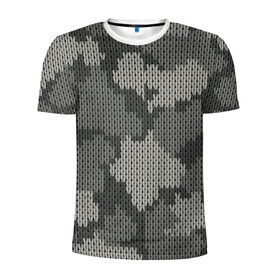 Мужская футболка 3D спортивная с принтом вязанный принт милитари в Тюмени, 100% полиэстер с улучшенными характеристиками | приталенный силуэт, круглая горловина, широкие плечи, сужается к линии бедра | Тематика изображения на принте: 23 февраля | армейские | все | милитари | мужчине | силовые структуры