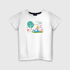 Детская футболка хлопок с принтом Alice in Wonderland в Тюмени, 100% хлопок | круглый вырез горловины, полуприлегающий силуэт, длина до линии бедер | Тематика изображения на принте: alice | alice in wonderland | vdosadir | алиса | алиса в стране чудес