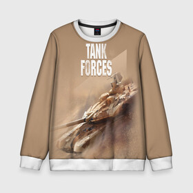 Детский свитшот 3D с принтом Tank Forces в Тюмени, 100% полиэстер | свободная посадка, прямой крой, мягкая тканевая резинка на рукавах и понизу свитшота | 
