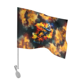 Флаг для автомобиля с принтом CS GO Fire в Тюмени, 100% полиэстер | Размер: 30*21 см | counter strike | cs go | karambit | контра | кс го
