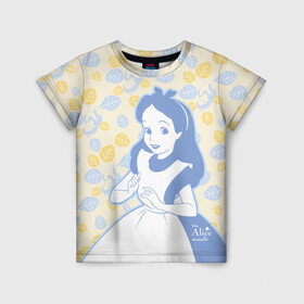 Детская футболка 3D с принтом Алиса в Тюмени, 100% гипоаллергенный полиэфир | прямой крой, круглый вырез горловины, длина до линии бедер, чуть спущенное плечо, ткань немного тянется | Тематика изображения на принте: alice | alice in wonderland | vdosadir | алиса | алиса в стране чудес