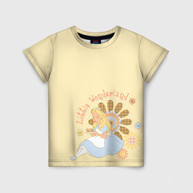 Детская футболка 3D с принтом Little Wonderland в Тюмени, 100% гипоаллергенный полиэфир | прямой крой, круглый вырез горловины, длина до линии бедер, чуть спущенное плечо, ткань немного тянется | alice | alice in wonderland | vdosadir | алиса | алиса в стране чудес