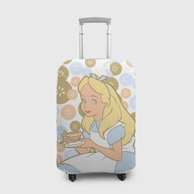 Чехол для чемодана 3D с принтом Alice tea Time в Тюмени, 86% полиэфир, 14% спандекс | двустороннее нанесение принта, прорези для ручек и колес | alice | alice in wonderland | vdosadir | алиса | алиса в стране чудес