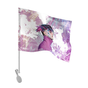 Флаг для автомобиля с принтом Lil peep в Тюмени, 100% полиэстер | Размер: 30*21 см | emo | hip hop | lil peep | new school | post | густав элайджа ар | лил пип | новая школа | рэпер