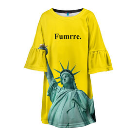 Детское платье 3D с принтом New стиль Fumrre в Тюмени, 100% полиэстер | прямой силуэт, чуть расширенный к низу. Круглая горловина, на рукавах — воланы | fashion | fire | game | hip hop | rap | street style | top | игра | мода | огонь | рэп | топ | уличный стиль | хип хоп