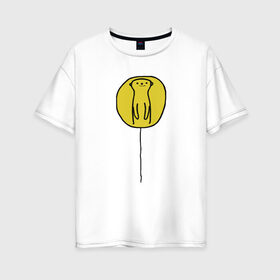 Женская футболка хлопок Oversize с принтом СУСЛИК в Тюмени, 100% хлопок | свободный крой, круглый ворот, спущенный рукав, длина до линии бедер
 | воздушный шарик | воздушный шарик с зверьком. | жёлтое пятно | солнце встаёт | сурок | суслик
