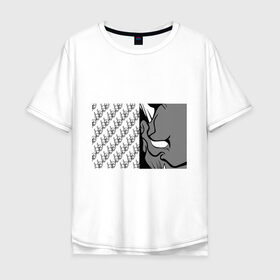 Мужская футболка хлопок Oversize с принтом DEMON BLACK/WHITE в Тюмени, 100% хлопок | свободный крой, круглый ворот, “спинка” длиннее передней части | fashion | fire | game | hip hop | rap | street style | top | игра | мода | огонь | рэп | топ | уличный стиль | хип хоп