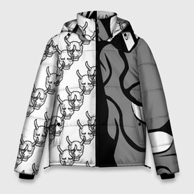 Мужская зимняя куртка 3D с принтом DEMON BLACK/WHITE в Тюмени, верх — 100% полиэстер; подкладка — 100% полиэстер; утеплитель — 100% полиэстер | длина ниже бедра, свободный силуэт Оверсайз. Есть воротник-стойка, отстегивающийся капюшон и ветрозащитная планка. 

Боковые карманы с листочкой на кнопках и внутренний карман на молнии. | fashion | fire | game | hip hop | rap | street style | top | игра | мода | огонь | рэп | топ | уличный стиль | хип хоп