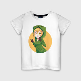 Детская футболка хлопок с принтом Девушка крипер в Тюмени, 100% хлопок | круглый вырез горловины, полуприлегающий силуэт, длина до линии бедер | creeper | girl | аниме | девочка | крипер | майнкрафт