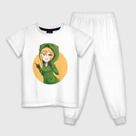 Детская пижама хлопок с принтом Девушка крипер в Тюмени, 100% хлопок |  брюки и футболка прямого кроя, без карманов, на брюках мягкая резинка на поясе и по низу штанин
 | creeper | girl | аниме | девочка | крипер | майнкрафт