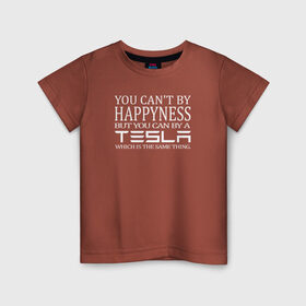 Детская футболка хлопок с принтом Тесла = счастье в Тюмени, 100% хлопок | круглый вырез горловины, полуприлегающий силуэт, длина до линии бедер | model s | s | tesla | авто | автомобиль | илон | крафт | купить | маск | машина | модель | не купишь | счастье | тесла | тесло | электромобиль