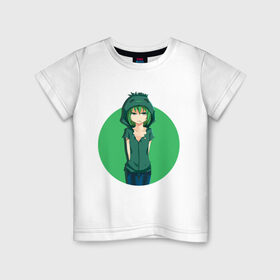 Детская футболка хлопок с принтом Девушка зомби из Minecraft в Тюмени, 100% хлопок | круглый вырез горловины, полуприлегающий силуэт, длина до линии бедер | girl | zombies | аниме | девочка | зомби | майнкрафт