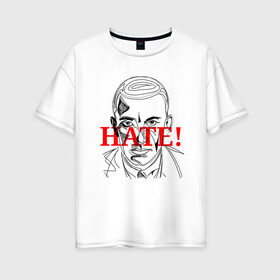 Женская футболка хлопок Oversize с принтом Маяковский цитата Нате! в Тюмени, 100% хлопок | свободный крой, круглый ворот, спущенный рукав, длина до линии бедер
 | маяковский | портрет | поэзия | поэт | цитата