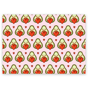 Поздравительная открытка с принтом Love Avocado в Тюмени, 100% бумага | плотность бумаги 280 г/м2, матовая, на обратной стороне линовка и место для марки
 | Тематика изображения на принте: 14 февраля | love | авокадо | вкусняшка | день святого валентина | еда | любовь | паттерн | сердечко