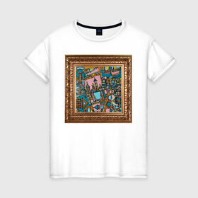 Женская футболка хлопок с принтом Рим в Тюмени, 100% хлопок | прямой крой, круглый вырез горловины, длина до линии бедер, слегка спущенное плечо | багет | город | живопись | италия | картина
