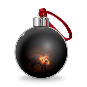 Ёлочный шар с принтом Dark fox в Тюмени, Пластик | Диаметр: 77 мм | fox | foxy | животное | звери | лиса | лисенок | лисичка | милая | рыжая | фокс