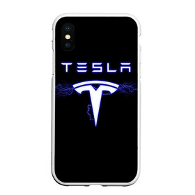 Чехол для iPhone XS Max матовый с принтом TESLA в Тюмени, Силикон | Область печати: задняя сторона чехла, без боковых панелей | ac | acdc | america | auto | car | cars | dc | electro | elon | logo | musk | rock | space | spacex | tesla | usa | x | авто | автомобиль | илон | космос | лого | логотип | маск | машина | молнии | молния | музыка | рок | тесла | электричест