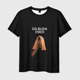 Мужская футболка 3D с принтом OG Buda в Тюмени, 100% полиэфир | прямой крой, круглый вырез горловины, длина до линии бедер | melon music | og buda | опг сити | русский рэп | рэп | тюмень | хип хоп