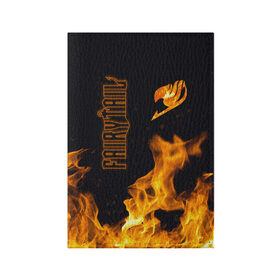Обложка для паспорта матовая кожа с принтом Сказка о хвосте феи в Тюмени, натуральная матовая кожа | размер 19,3 х 13,7 см; прозрачные пластиковые крепления | fairy tail | fairytail | fire | огонь | пламя | сказка о хвосте феи | хвост феи | хвостфеи