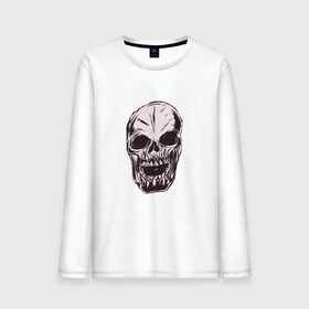 Мужской лонгслив хлопок с принтом Череп в Тюмени, 100% хлопок |  | artistic | grungy | retro | skeleton | sketch | skull | vintage | марочный | ретро | скелет | художественный | череп | шероховатый | эскиз