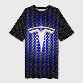 Платье-футболка 3D с принтом Космические технологии TESLA в Тюмени,  |  | logo | илон | карбон | лого | логотип | маск | сетка | соты | тесла | тесла х | тесло | тэсла | электрокар | элон