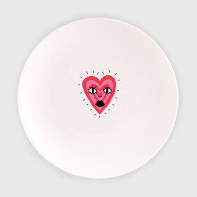 Тарелка 3D с принтом Сердце в Тюмени, фарфор | диаметр - 210 мм
диаметр для нанесения принта - 120 мм | heart. love | pink | red | красный | любовь | розовый | сердце | черный