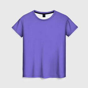 Женская футболка 3D с принтом Аспидно-синий в Тюмени, 100% полиэфир ( синтетическое хлопкоподобное полотно) | прямой крой, круглый вырез горловины, длина до линии бедер | без дизайна | без картинки | одноцветные | синий
