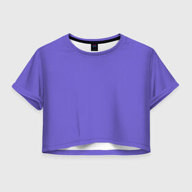 Женская футболка Crop-top 3D с принтом Аспидно-синий в Тюмени, 100% полиэстер | круглая горловина, длина футболки до линии талии, рукава с отворотами | без дизайна | без картинки | одноцветные | синий