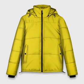 Мужская зимняя куртка 3D с принтом Жёлтый в Тюмени, верх — 100% полиэстер; подкладка — 100% полиэстер; утеплитель — 100% полиэстер | длина ниже бедра, свободный силуэт Оверсайз. Есть воротник-стойка, отстегивающийся капюшон и ветрозащитная планка. 

Боковые карманы с листочкой на кнопках и внутренний карман на молнии. | geometry | neon | texture | yellow | жёлтый | один тон | однотон | текстура