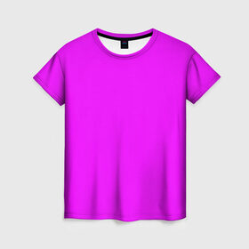 Женская футболка 3D с принтом Маджента (без рисунка) в Тюмени, 100% полиэфир ( синтетическое хлопкоподобное полотно) | прямой крой, круглый вырез горловины, длина до линии бедер | маджента | однотонный | пурпурный | розовый | фиолетовый | фуксия | цвет